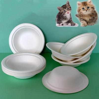 China Cuenco de comida desechable para gatos, utensilios de mesa para gatos, cuenco de papel biodegradable, cuenco de gatos espeso en venta