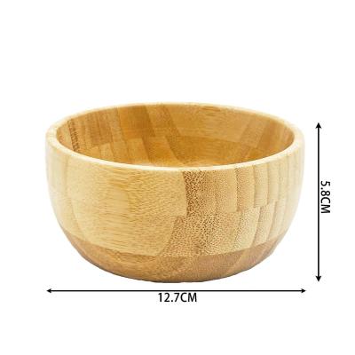 China Bamboo Bowls Natural Custom Logo Reusable Wood Fiber Salad Fruit Dough Flat Bottom Bowl for sale