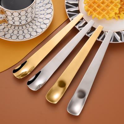 China Long Handle Dessert Spoon made of Stainless Steel for Thick and Exquisite Cakes for sale