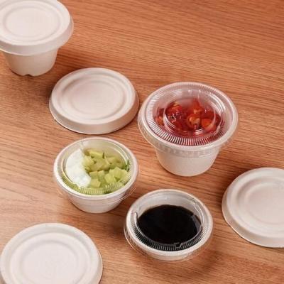 China 1 oz de Degradable Eco Friendly Sauce Cup Hecho de Pulpa de Caña de Azúcar y Pulpa de Paja para OEM en venta