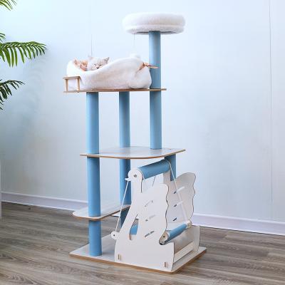 China Cat Tree with Custom Sisal Rope Scratch Board Package Size 60.00cm * 52.00cm * 28.00cm for sale