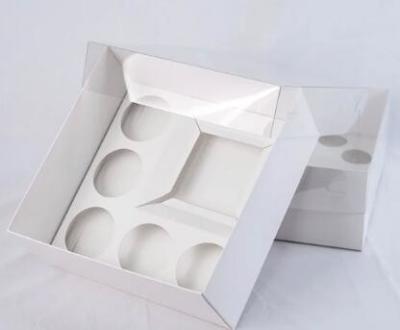 China Customization Customized Logo and Size Regular Cupcake Box with Transparent Pet Cover for sale