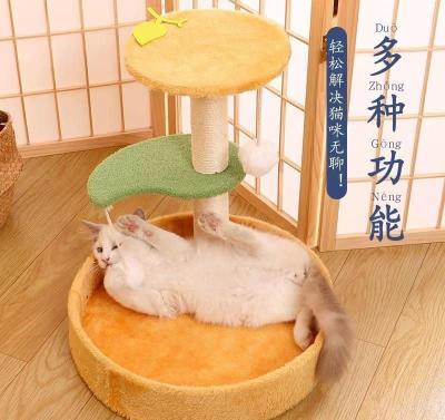 China Shipping Cost Pet Scratching Board Tree Climbing Multi Color Sisal Flower Catcher for sale