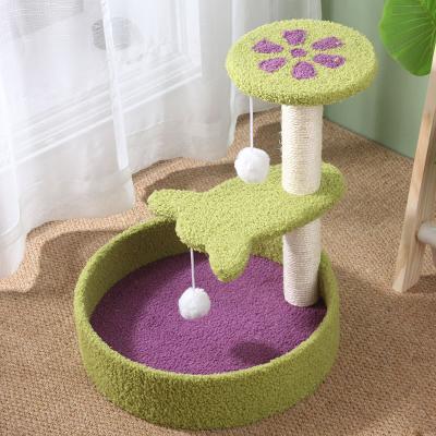 China Electric and Not Electric Cat Toy Sisal Short Plush Stable Scratcher Tower for Market for sale