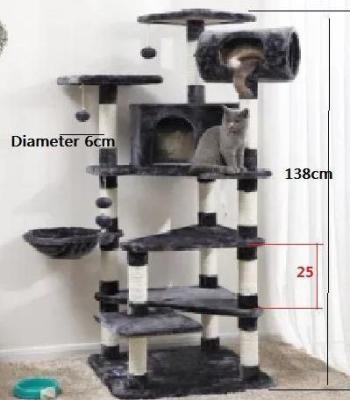 China Custom Size Sisal Cat Scratching Post Cat Tree Durable Adavantage and Multi-Layer for sale