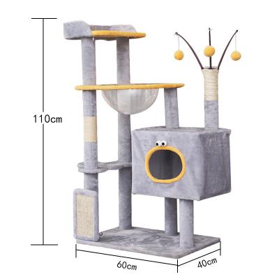 China Cat Climbing Frame Cat Tree Velvet Cloth Sisal Spacemodule Cat Scratching Materials for sale