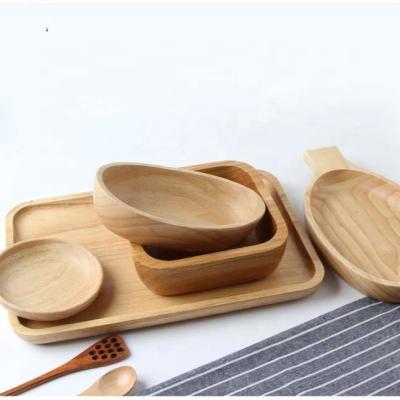 China Can Printed Bamboo Wooden Food Serving Tray with Handle for Home Living Room and Kitchen Low MOQ for sale