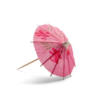 China Summer Cupcake Toppers with Handmade Parasol Drink Umbrellas and Wooden Toothpicks for sale