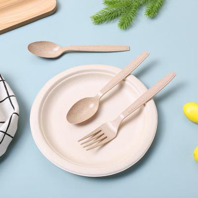 Cina Richiesta personalizzata Eco-friendly biodegradabile paglia di grano coltello forchetta cucchiaio in vendita