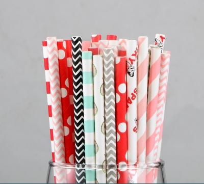 China Straight Style Disposable Creative Juice Cocktail Art Paper Party Table Straw for Party for sale