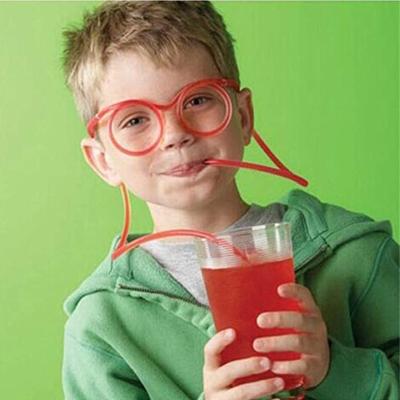 China Different Size Creative Plastic Fun Glasses Straws for Crazy and Unconventional Party for sale