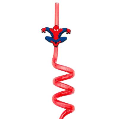 China Disposable Personalized Spider-Man Creative Straw Bar Party Decorative Straw Cross-Border for sale