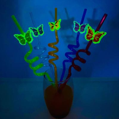 China Different Size Luminous Butterfly Straw Ideal for Personalized Party Decorations for sale