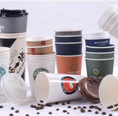 China 4oz/6oz/7oz/8oz/8boz/9oz/10oz/12oz/16oz Double Wall Takeout Paper Coffee Cup with Lids Paper Cup for sale