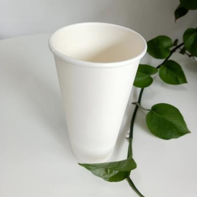 China 350g 18 PE 12oz 16oz 20 Oz Disposable Single Wall Paper Cup Sample With Custom Logo for sale