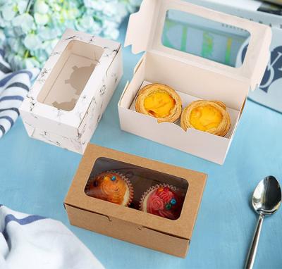 Chine Boîtes à gâteaux à 2 trous Fourniture régulière avec couvercles et revêtement 300GSM Papier artisanal blanc OEM à vendre