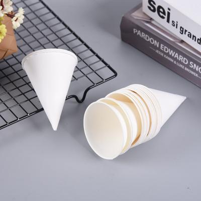 China 4.5 oz White Conical Disposable Paper Cup Widely Used in Airport Hotel and Supermarket for sale