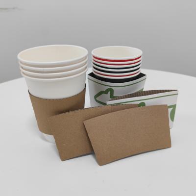 China OEM Custom Eco-vriendelijk gerecycled papier wegwerpbaar gegolfde aangepaste koffiebeker mouw Te koop