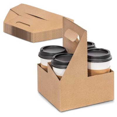 China 2 Cup Disposable Paper Cup Holder for Drink Takeout Elevate Takeout Experience for sale