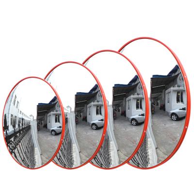 China Round PC Round 60cm Orange PC Indoor Mirror , Road Safeti Security Mirror For Parking Lot for sale