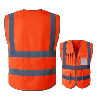 China Hi Visible Water Proof Safety Vest Force Work Patch Hi High With Pocket Safety Guard Reflective Barring Protective Vest for sale