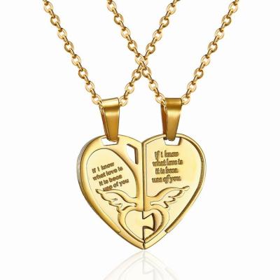 China Popular New Design Stainless Steel Couple Pendants Gold for sale