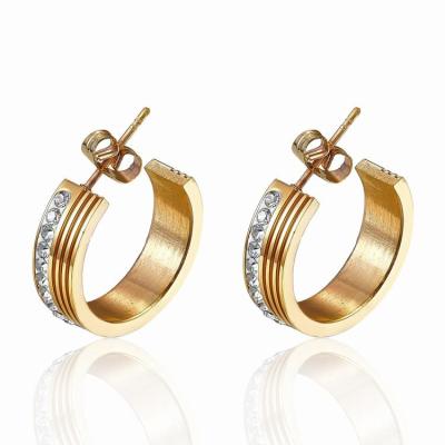 China Private Label Fashion Elegant Stainless Steel Gold Plated Earring for sale