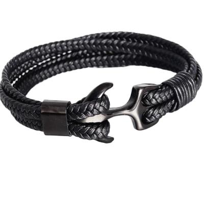 China FASHIONABLE Newcomers Manufacture OEM Stainless Steel Mens Leather Bracelet for sale