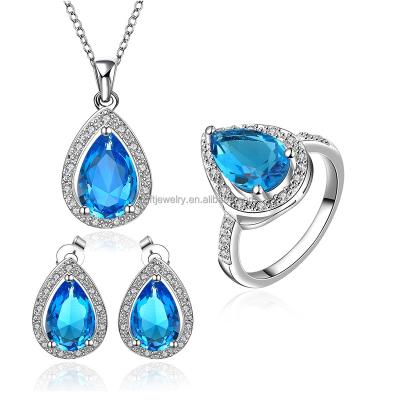 China Fashionable Top Design 925 Sterling Silver Jewelry Sets With Stones for sale