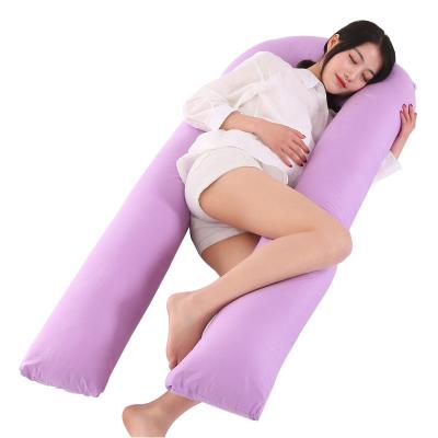 China Custom Multifunctional Adjustable U Shaped Maternity Pillow Anti-static Body Pregnancy Pillow With Zipper for sale