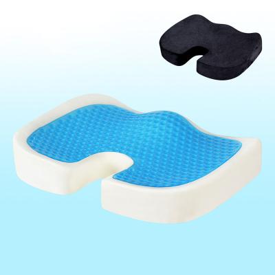 China Anti-Static Custom Orthopedic Round Cushion Memory Foam Cool Blue Gel Pillow For Office Chair for sale