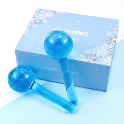 China Hot Selling Wrinkle Remover Beauty Tighten Tools Facial Ice Skin Pores 2PC Roller Face Massage Cooling Globes for sale