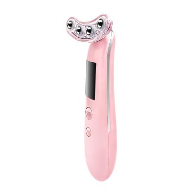 China Personal Handheld Micro Vibration Wrinkle Blood Vessel Removal Anti Firming Skin Reducing Skin Irritation LCD Facial Massager for sale