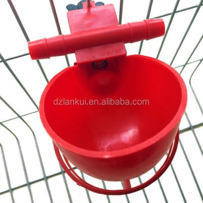 China Cultivate Hot Selling White Automatic Poultry Drink Cup with Connector for Pigeon Bird Chicken Quail Nipple Drinker Water Bowl for sale