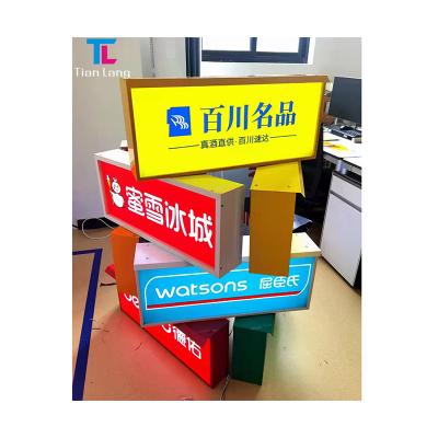 China Inkjet Printing Frame Aluminum Textile Rear LED Light Shop Rendered Outdoor Signage Light Box for sale