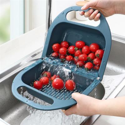 China Modern Folding Colander - Folding Sieve Basket Fruits and Vegetables Drain Basket Sieve for Kitchen for sale