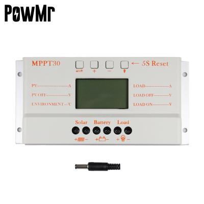 China Charger Controller Free Shipping! ! ! PowMr MPPT M30 30A 12V 24V Auto Solar Panel Regulator LCD Display Show Charge and Discharge Solar Controller for sale