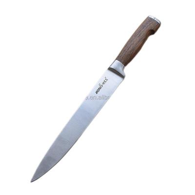 China Durable High Quality 7Cr17 Stainless Steel 8 Inch Blade Sharp Carving Knife With Teak Handle for sale