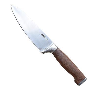 China Custom 8 Inch Viable Chef Kitchen Knife Household Cooking Stainless Steel Logo With Wood Handle for sale