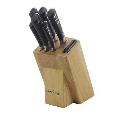 China Sustainable Stainless Steel Knife Set With Wood Block Cutlery Knife Block Set for sale