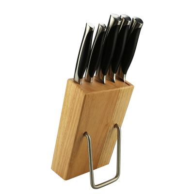 China Viable Factory Wholesale 6PCS Stainless Steel Classic Kitchen Knife Set With Wooden Block for sale