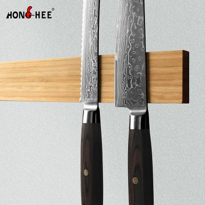 China Wall Mounted Bamboo Magnetic Utility Knife Wall Mounted Solid Wood Magnetic Knife Rack Knife Holder Sustainable Use for sale