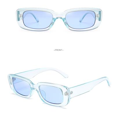 China Fashionable retro square uv400 sunglasses fashionable durable small green transparent women's sunglasses newest for sale