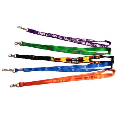 China Advertising Custom Simple Logo Dye Sublimation Kids Lanyard Identification Card Rope Double Loose Hook Clip for sale