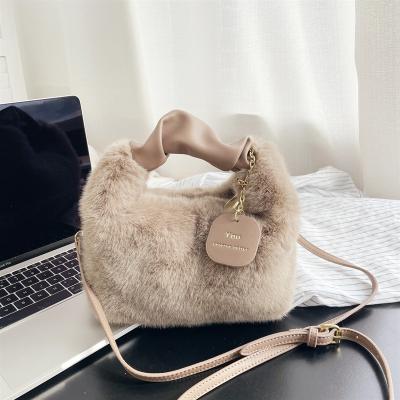 China Fashion New Fashion Women Fur Wool Tote Bags Ladies Faux Fur Plush Soft Handbags Girls Design Purses And Handbags For Women for sale