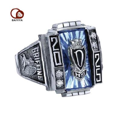 China FASHIONABLE Wholesale Custom Stainless Steel Jewelry Mens Vintage College Class Ring for sale