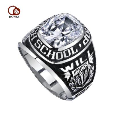 China FASHIONABLE New Product 925 Sterling Silver College Ring Class Rings Custom Graduation for sale