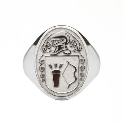 China CLASSIC Family Crest Rings Fine Jewelry 3D Deep Engraving Custom Design 925 Sterling Silver for sale