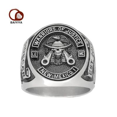 China TRENDY Seal Biker Rings Custom Solid Polished Stainless Steel Man Ring For for sale