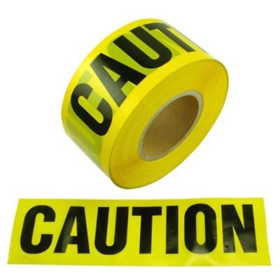 China Plastic Barrier Tape  Custom Printed Logo Yellow Caution Tape PE Waterproof  Non-Adhesive Tape  for Warning for sale